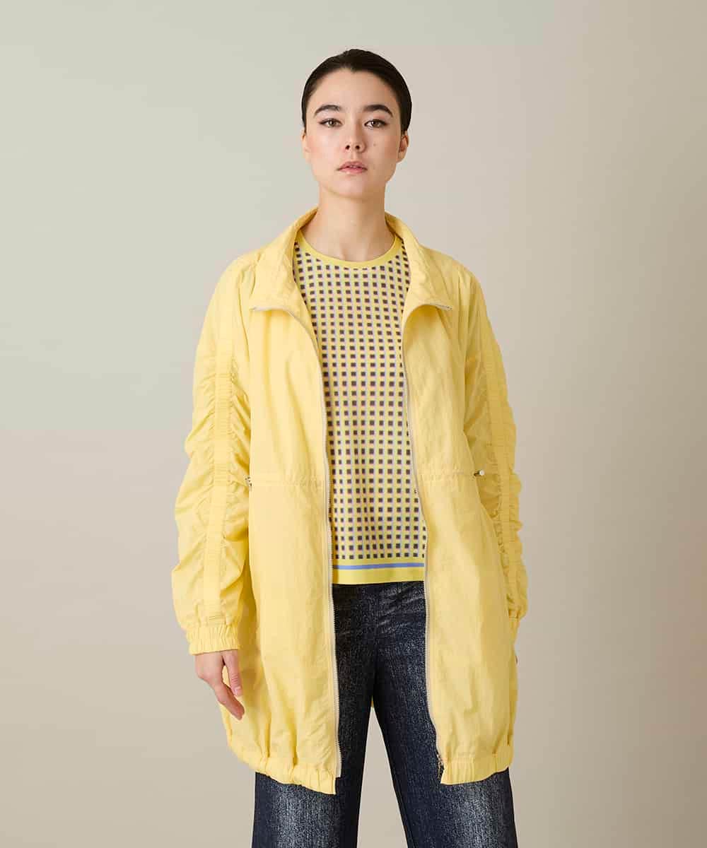 RSUFD01560 TRUNK HIROKO KOSHINO(ヒロココシノ) ナイロンタフタスプリングコート ライトイエロー