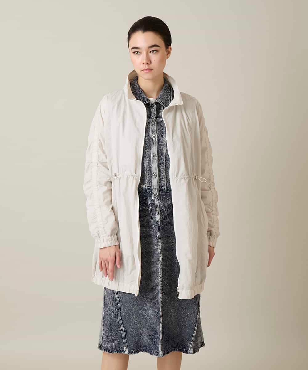 RSUFD01560 TRUNK HIROKO KOSHINO(ヒロココシノ) ナイロンタフタスプリングコート ライトグレー