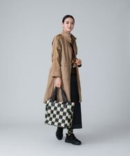 RSUJT33660 TRUNK HIROKO KOSHINO(ヒロココシノ) 【洗濯機で洗える】ジョイントニットデザインタフタコート ベージュ