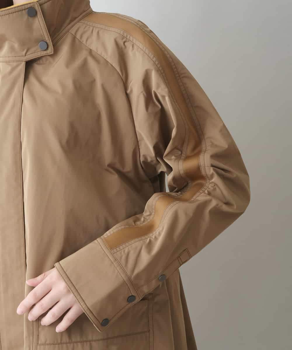 RSUJT33660 TRUNK HIROKO KOSHINO(ヒロココシノ) 【洗濯機で洗える】ジョイントニットデザインタフタコート ベージュ