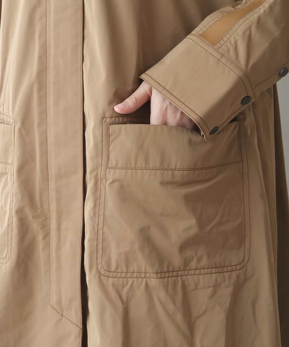 RSUJT33660 TRUNK HIROKO KOSHINO(ヒロココシノ) 【洗濯機で洗える】ジョイントニットデザインタフタコート ベージュ