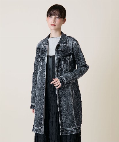 RSULD14660 TRUNK HIROKO KOSHINO デニムプリモーディアルロングコート/日本製/洗える