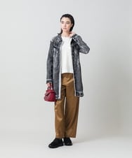 RSULD14660 TRUNK HIROKO KOSHINO(ヒロココシノ) デニムプリモーディアルロングコート/日本製/洗える ブラック
