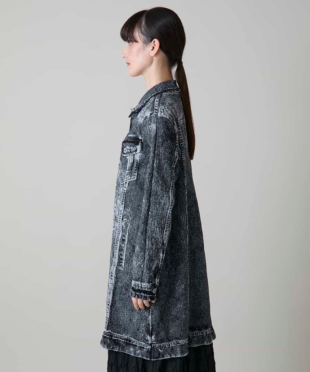RSULD14660 TRUNK HIROKO KOSHINO(ヒロココシノ) デニムプリモーディアルロングコート/日本製/洗える ブラック