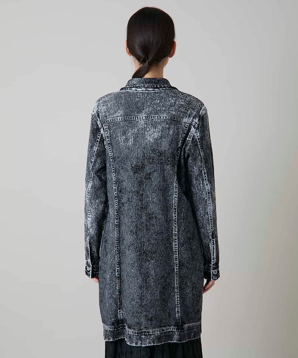 RSULD14660 TRUNK HIROKO KOSHINO(ヒロココシノ) デニムプリモーディアルロングコート/日本製/洗える ブラック