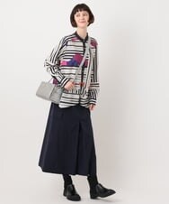 RYHLU40230 HIROKO BIS(ヒロコ ビス) 【洗濯機で洗える】ストレッチタフタフレアスカート カーキ