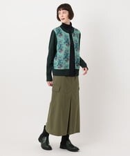 RYHLU40230 HIROKO BIS(ヒロコ ビス) 【洗濯機で洗える】ストレッチタフタフレアスカート カーキ