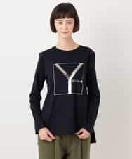 RYKLU20130 HIROKO BIS(ヒロコ ビス) 【洗える】コットンポンチロゴTシャツ ネイビー