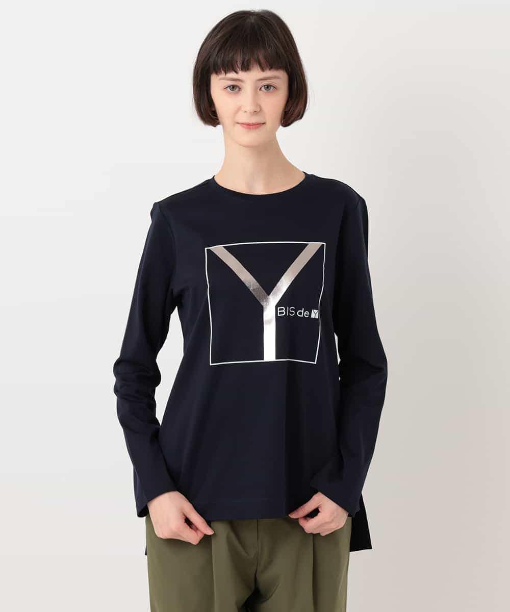 RYKLU20130 HIROKO BIS(ヒロコ ビス) 【洗える】コットンポンチロゴTシャツ ネイビー