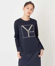 RYKLU20130 HIROKO BIS(ヒロコ ビス) 【洗える】コットンポンチロゴTシャツ ネイビー