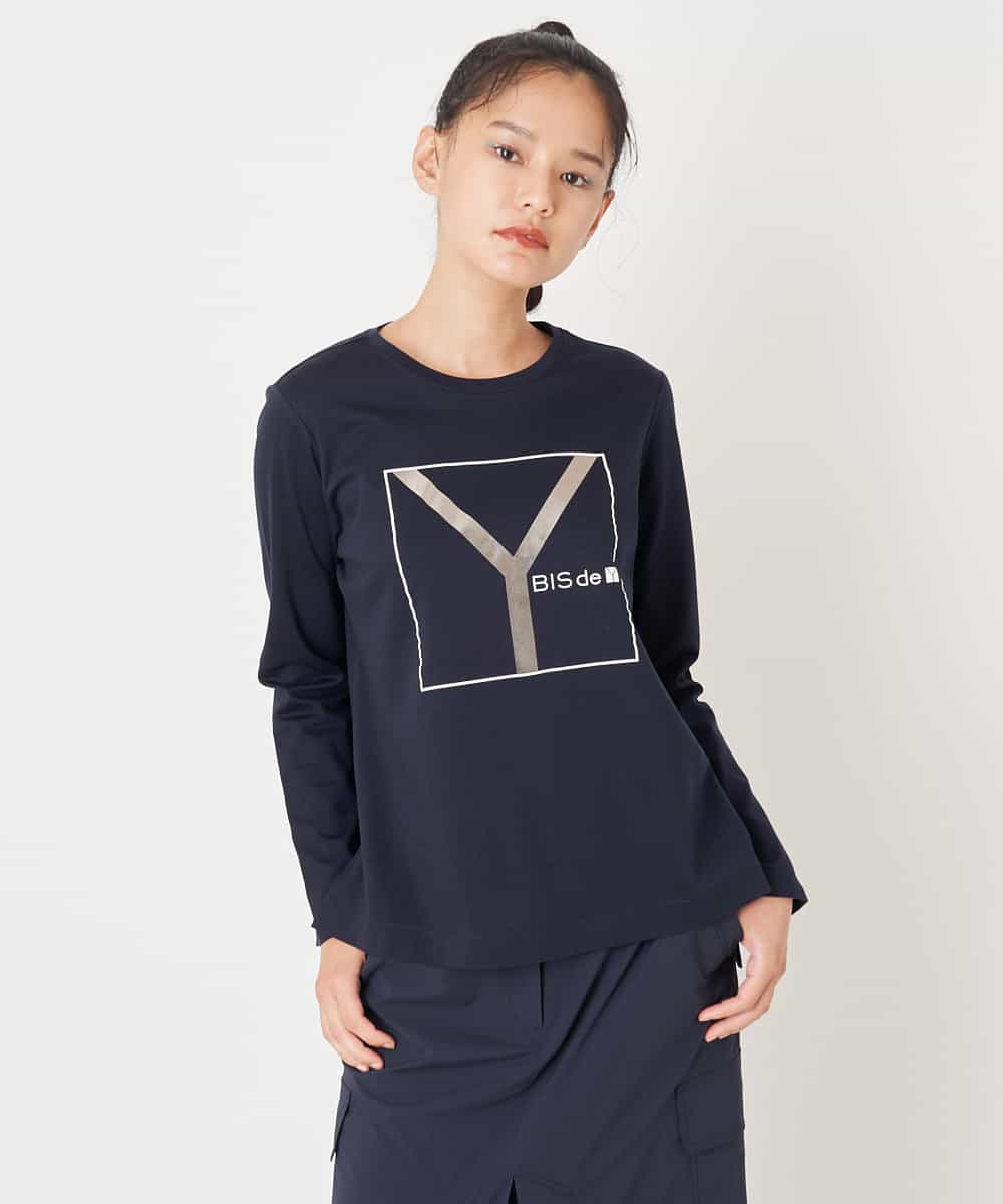 RYKLU20130 HIROKO BIS(ヒロコ ビス) 【洗える】コットンポンチロゴTシャツ ネイビー