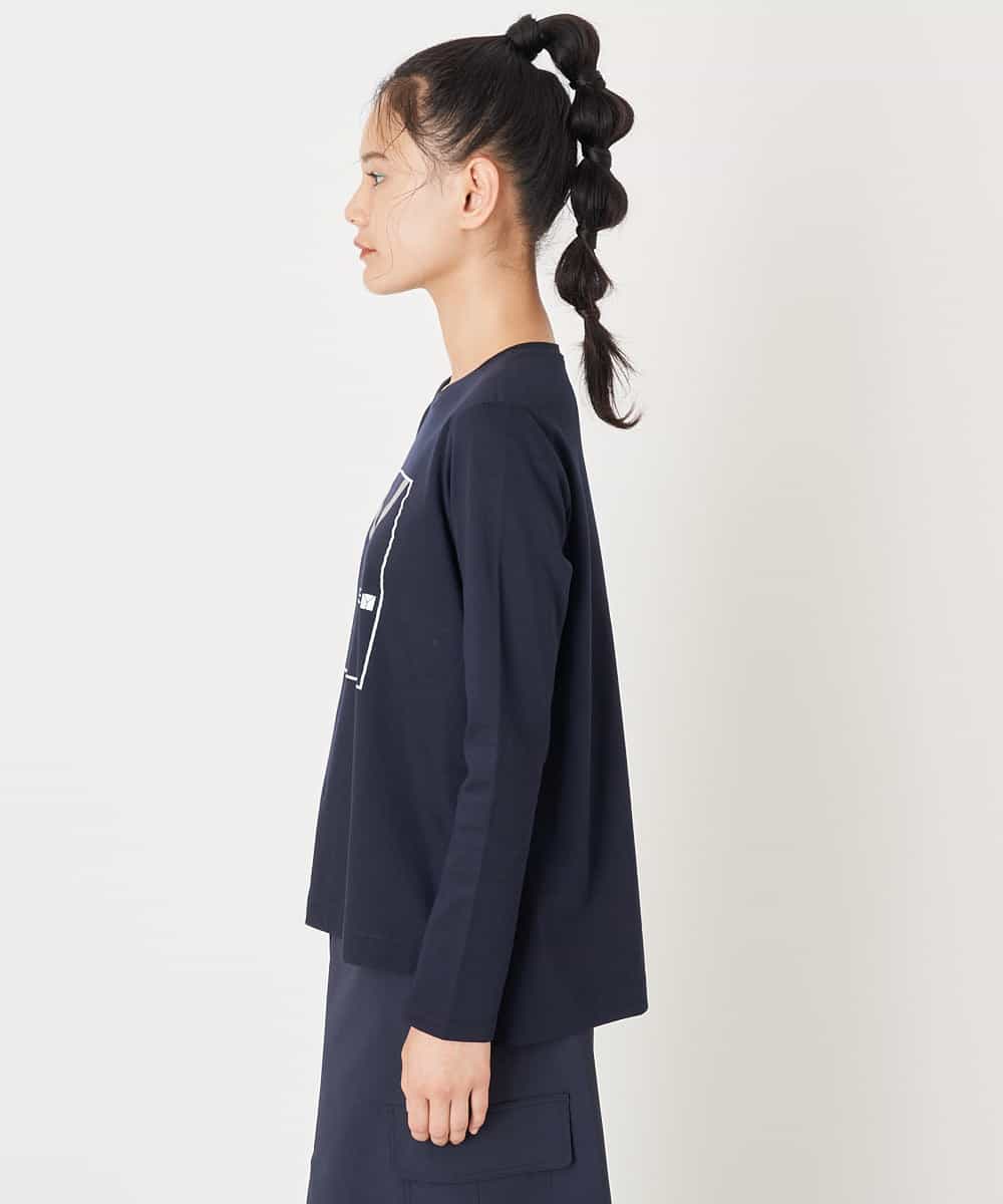 RYKLU20130 HIROKO BIS(ヒロコ ビス) 【洗える】コットンポンチロゴTシャツ ネイビー