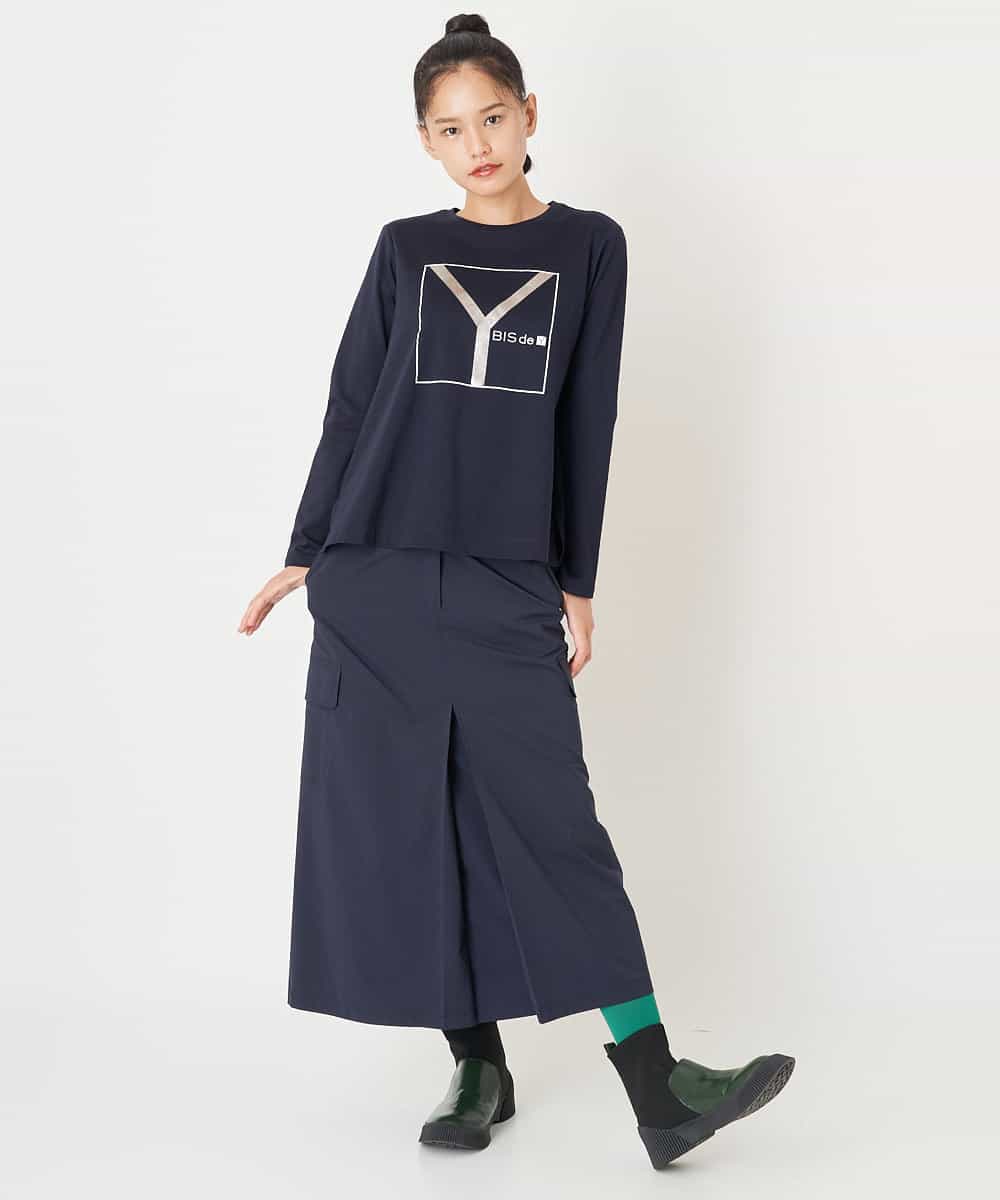 RYKLU20130 HIROKO BIS(ヒロコ ビス) 【洗える】コットンポンチロゴTシャツ ネイビー