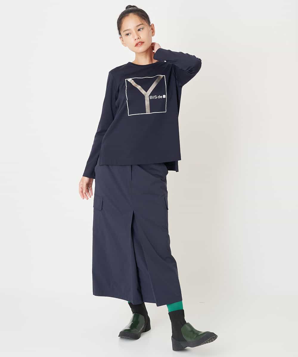 RYKLU20130 HIROKO BIS(ヒロコ ビス) 【洗える】コットンポンチロゴTシャツ ネイビー