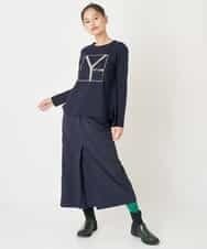RYKLU20130 HIROKO BIS(ヒロコ ビス) 【洗える】コットンポンチロゴTシャツ ネイビー