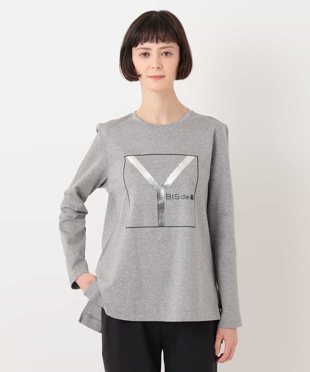 RYKLU20130 HIROKO BIS(ヒロコ ビス) 【洗える】コットンポンチロゴTシャツ グレー