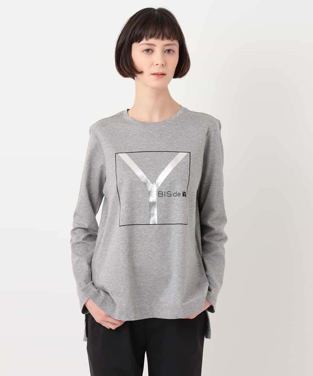 RYKLU20130 HIROKO BIS(ヒロコ ビス) 【洗える】コットンポンチロゴTシャツ グレー