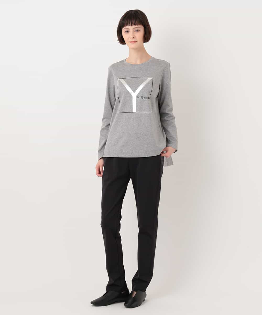 RYKLU20130 HIROKO BIS(ヒロコ ビス) 【洗える】コットンポンチロゴTシャツ グレー