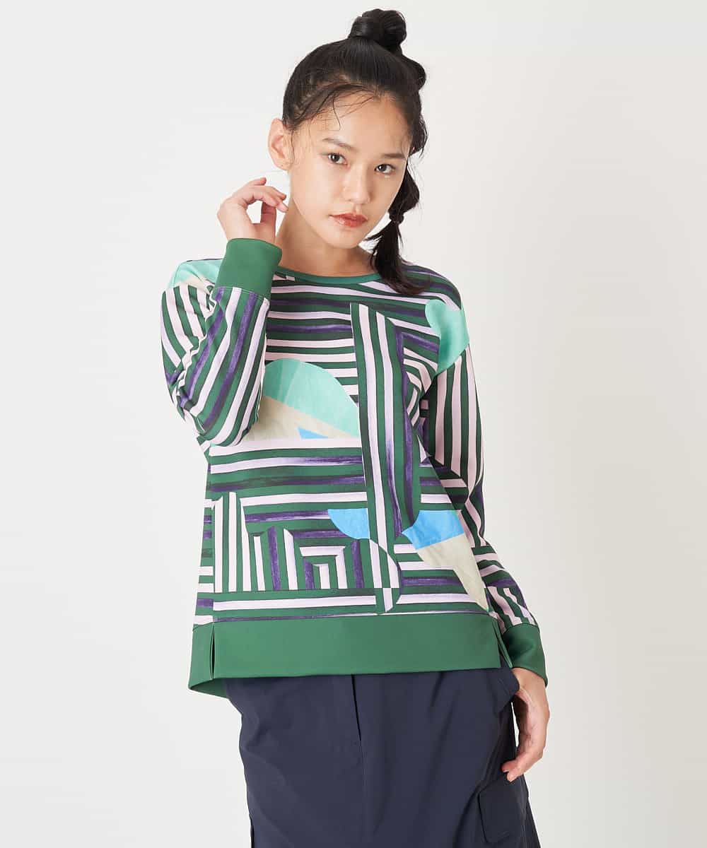 RYKLU32290 HIROKO BIS(ヒロコ ビス) 【洗濯機で洗える】ダンボールグラフィカルプリントカットソー グリーン
