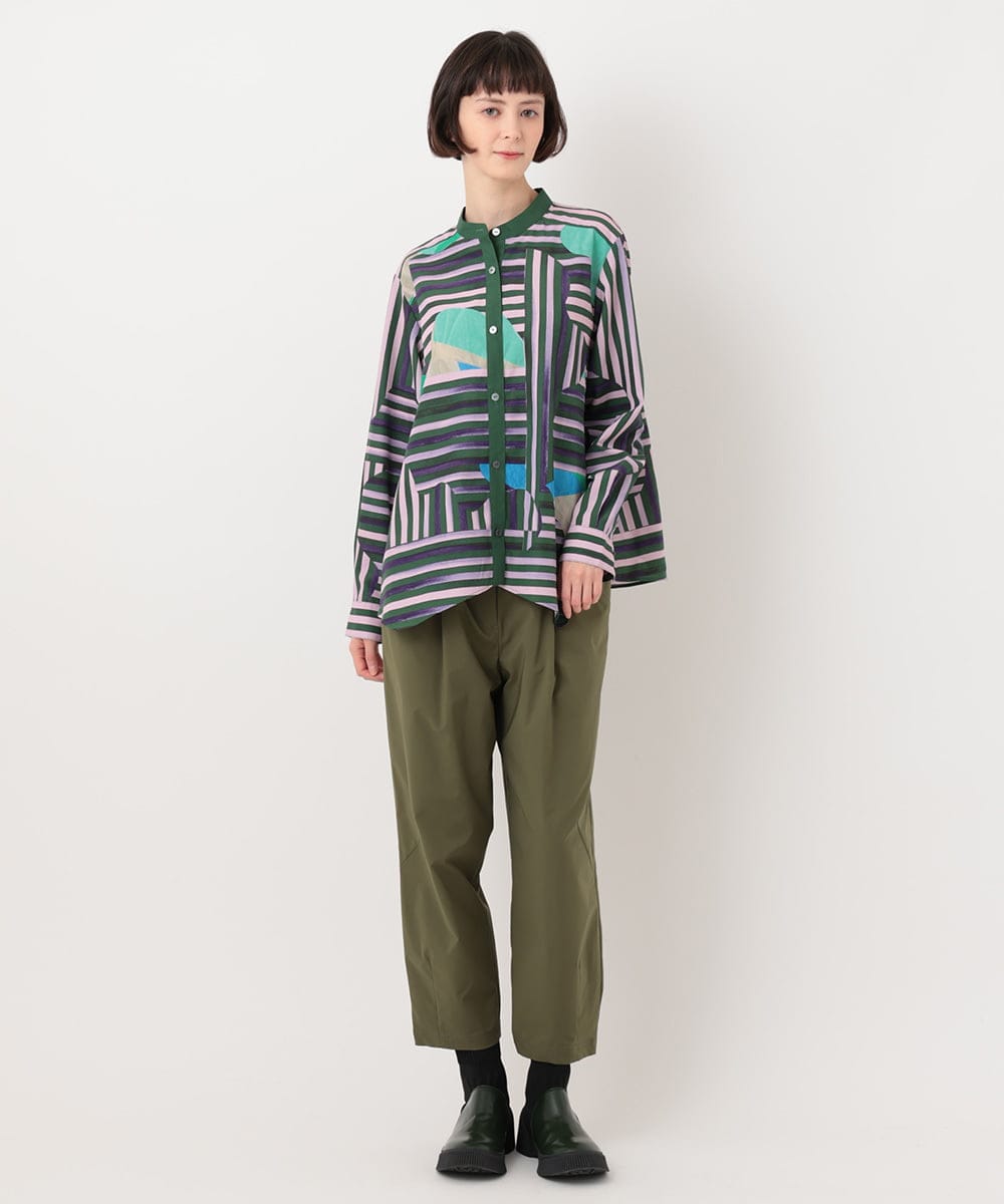 RYLLU41230 HIROKO BIS(ヒロコ ビス) 【洗濯機で洗える】ストレッチタフタリラックスパンツ ネイビー