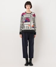 RYLLU41230 HIROKO BIS(ヒロコ ビス) 【洗濯機で洗える】ストレッチタフタリラックスパンツ ネイビー