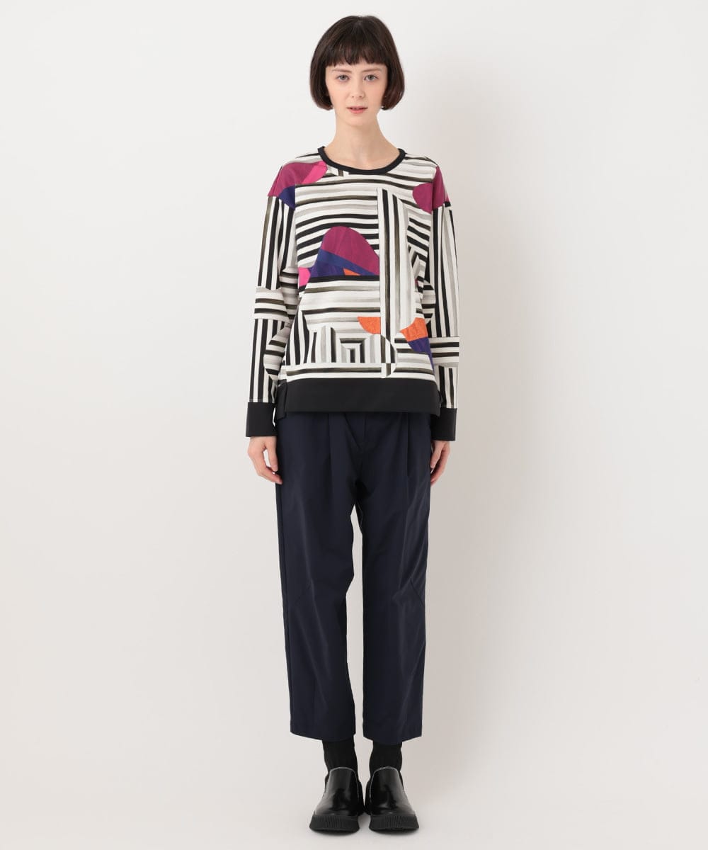 RYLLU41230 HIROKO BIS(ヒロコ ビス) 【洗濯機で洗える】ストレッチタフタリラックスパンツ ネイビー