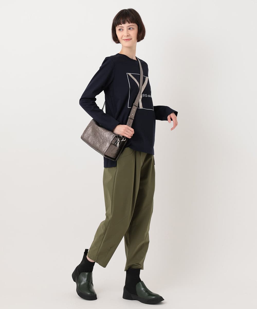 RYLLU41230 HIROKO BIS(ヒロコ ビス) 【洗濯機で洗える】ストレッチタフタリラックスパンツ ネイビー