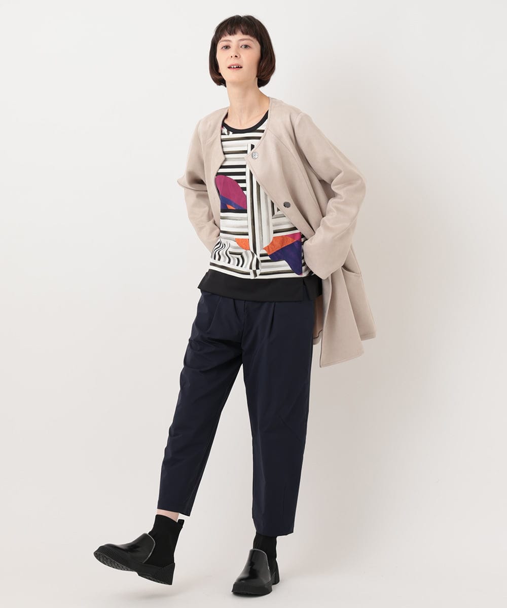RYLLU41230 HIROKO BIS(ヒロコ ビス) 【洗濯機で洗える】ストレッチタフタリラックスパンツ ネイビー