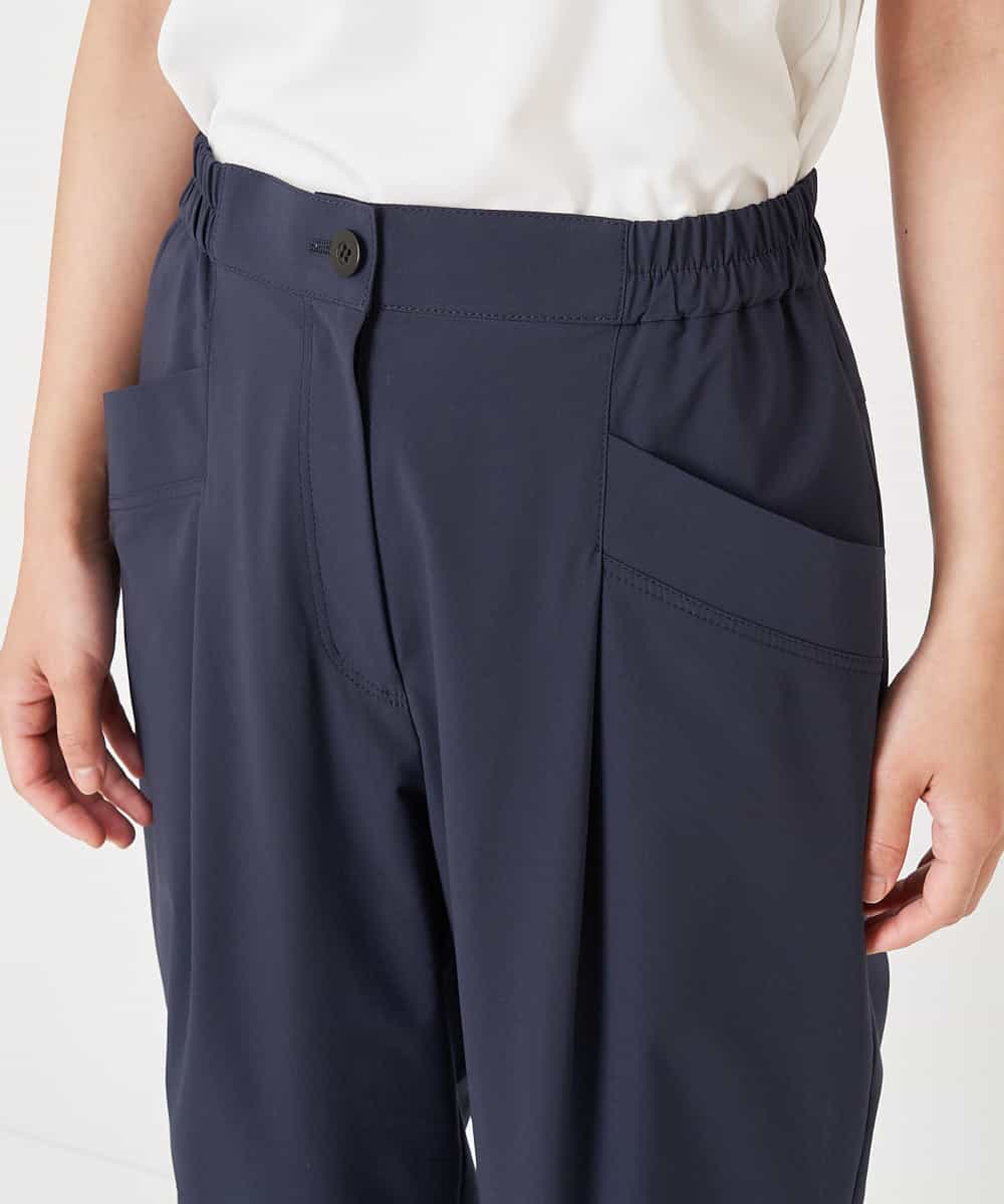 RYLLU41230 HIROKO BIS(ヒロコ ビス) 【洗濯機で洗える】ストレッチタフタリラックスパンツ ネイビー