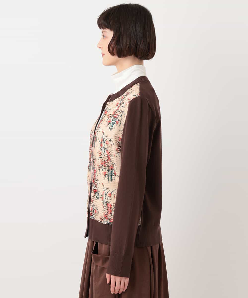 RYTLU30270 HIROKO BIS(ヒロコ ビス) 【洗える】メッシュジョイントフラワープリントブルゾン ブラウン
