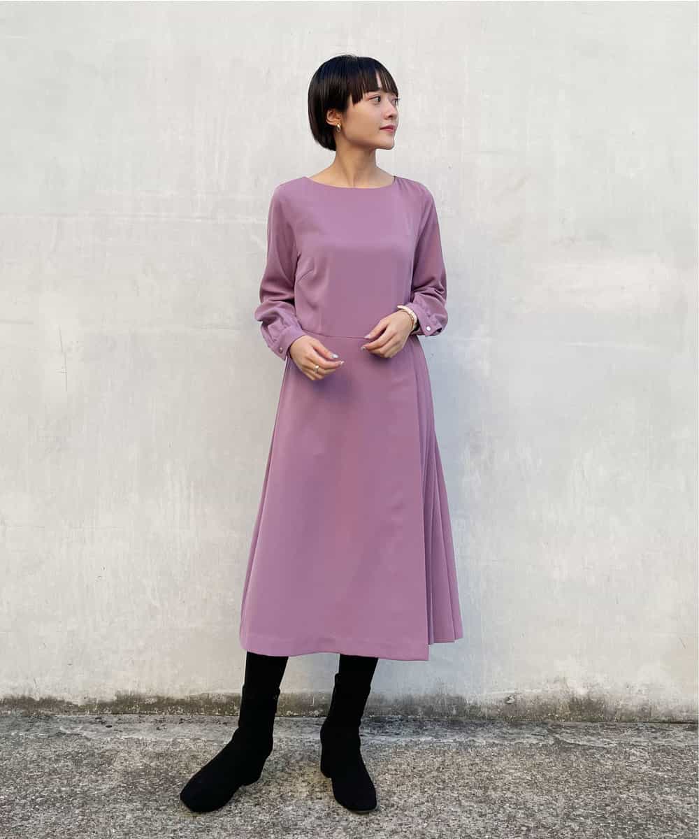 小さいサイズ 洗える アシメプリーツワンピース ワンピース Ofuon 小さいサイズ メゾン ドゥ サンク イトキンオンラインストア