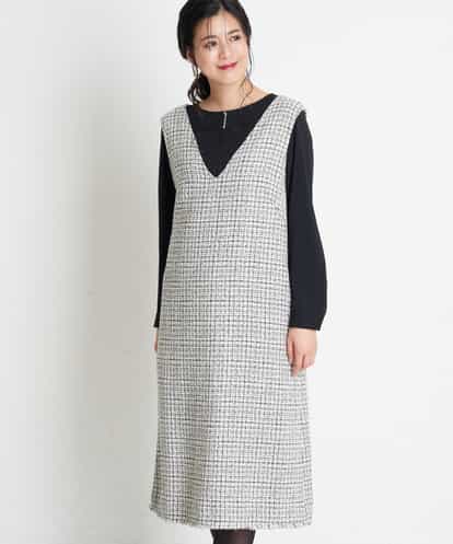 SMEAS33150 OFUON(小さいサイズ) 【小さいサイズ】ツイードジャンパースカート