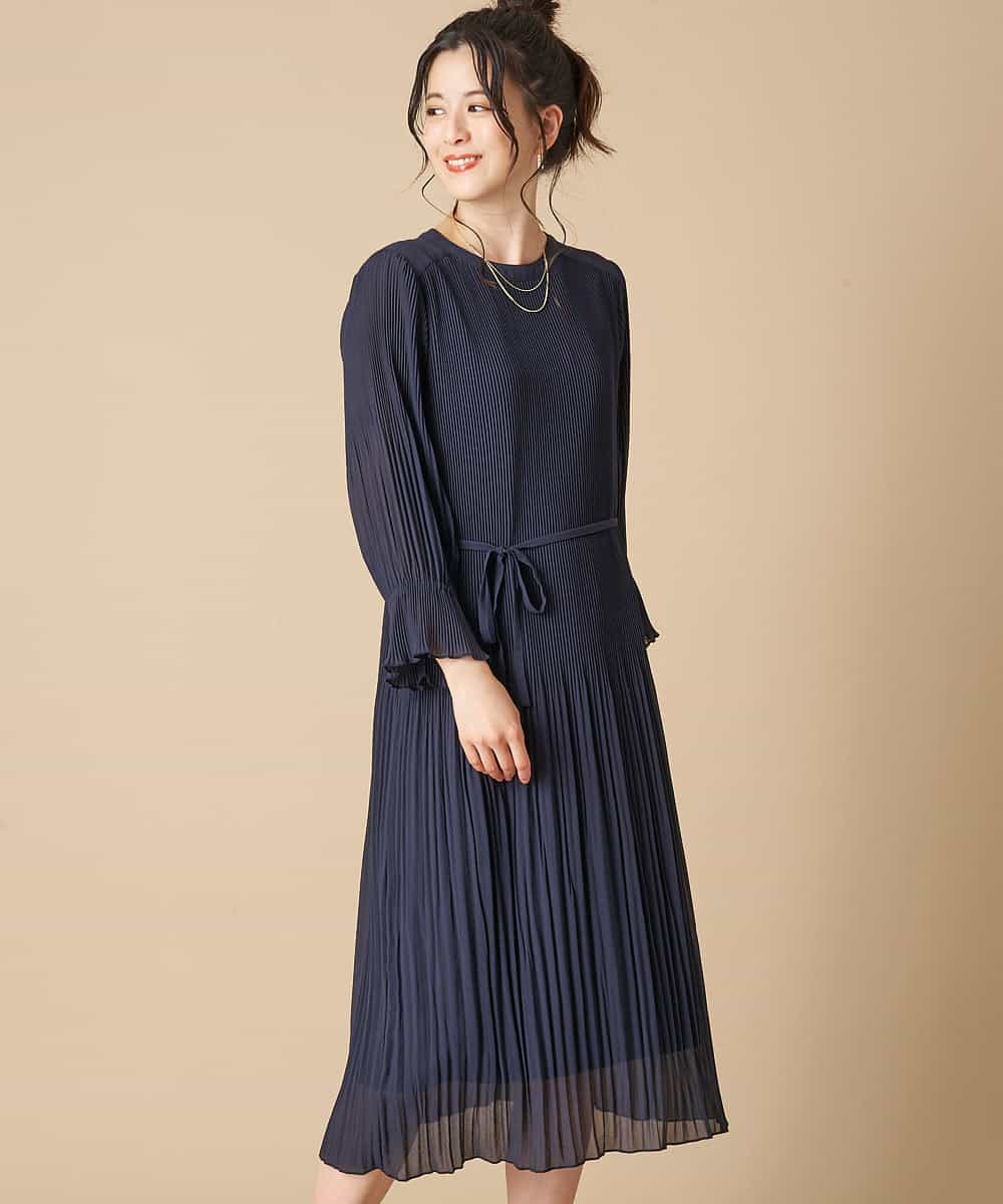 小さいサイズ 洗える クリスタルプリーツワンピース ワンピース Ofuon 小さいサイズ メゾン ドゥ サンク イトキンオンラインストア