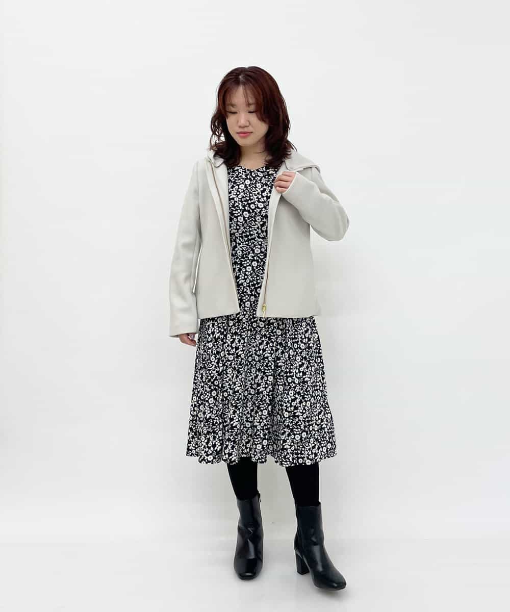 洗濯機で洗える 小さいサイズ 小花プリントジャージーワンピース ワンピース Ofuon 小さいサイズ メゾン ドゥ サンク イトキンオンラインストア