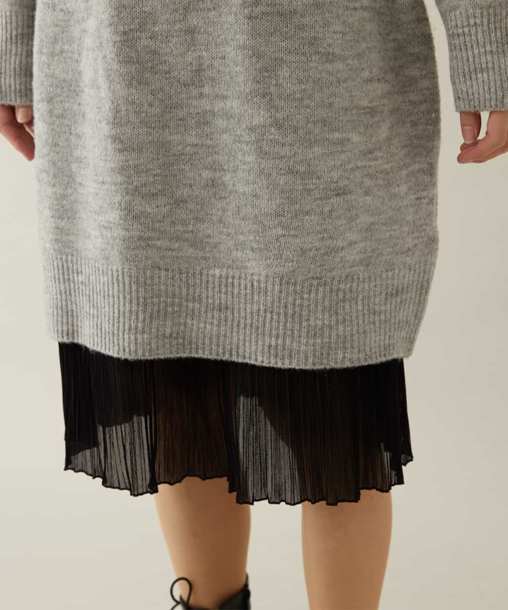 Re Mine リマイン 異素材使いリメイク タートルニットワンピース イトキンオンラインストア