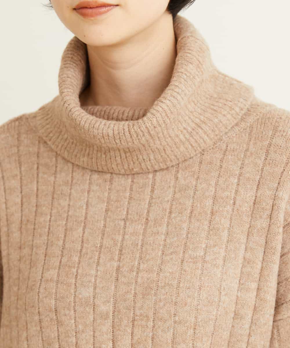 Re Mine リマイン 異素材使いリメイク ベルト付きワイドリブタートルニットワンピース イトキンオンラインストア