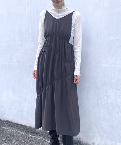 UCEAS09099  ギャザーシルエットリメイクワンピース