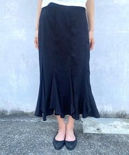 UCHAV41079 re:mine(リマイン) 黒染めシャドーフラワーフリルスカート ブラック