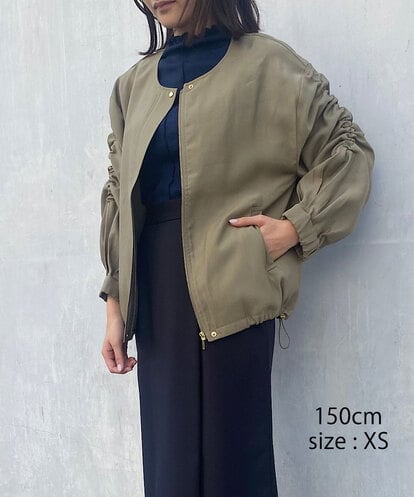 UCJGS11089 re:mine ドロストシルエットリメイク　ノ―カラーブルゾン / 小さいサイズ展開あり
