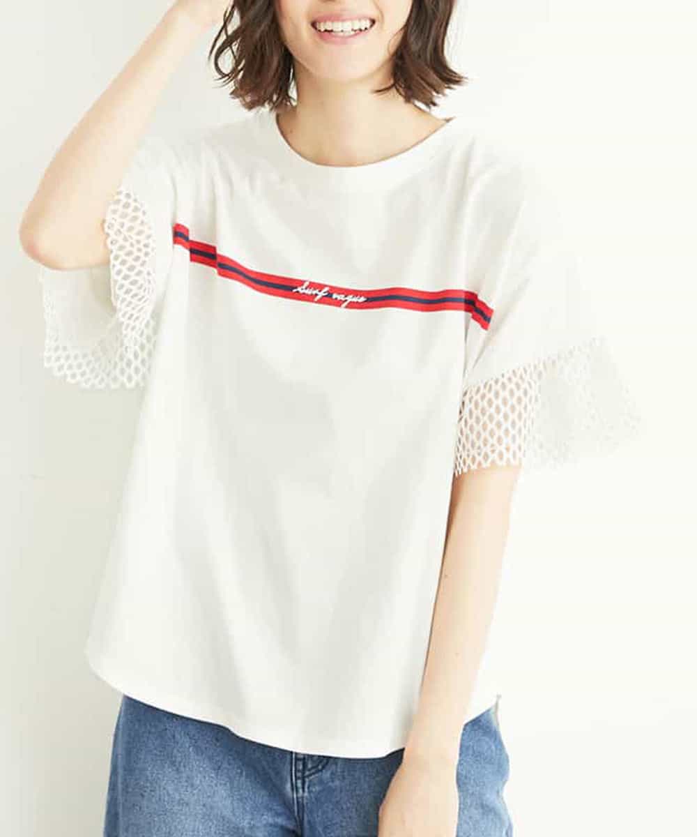 Re Mine リマイン 異素材使いリメイク ラインロゴｔシャツ イトキンオンラインストア