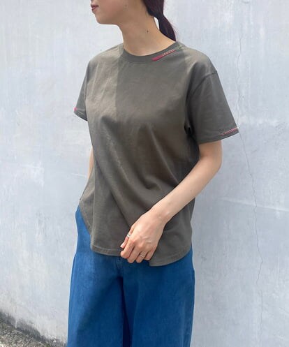 UCKGS78049 re:mine ダーニング風ハンドステッチ　パーツリメイクTシャツ