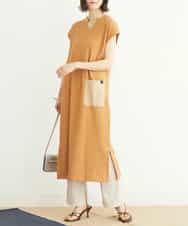 Re Mine リマイン 異素材使いリメイク ワッフルスリットネックワンピース イトキンオンラインストア