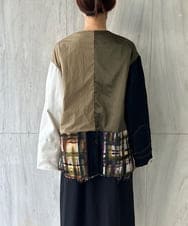 UCUAV55390 re:mine ZIVUNコラボ　再構築パッチワークジャケット カーキ