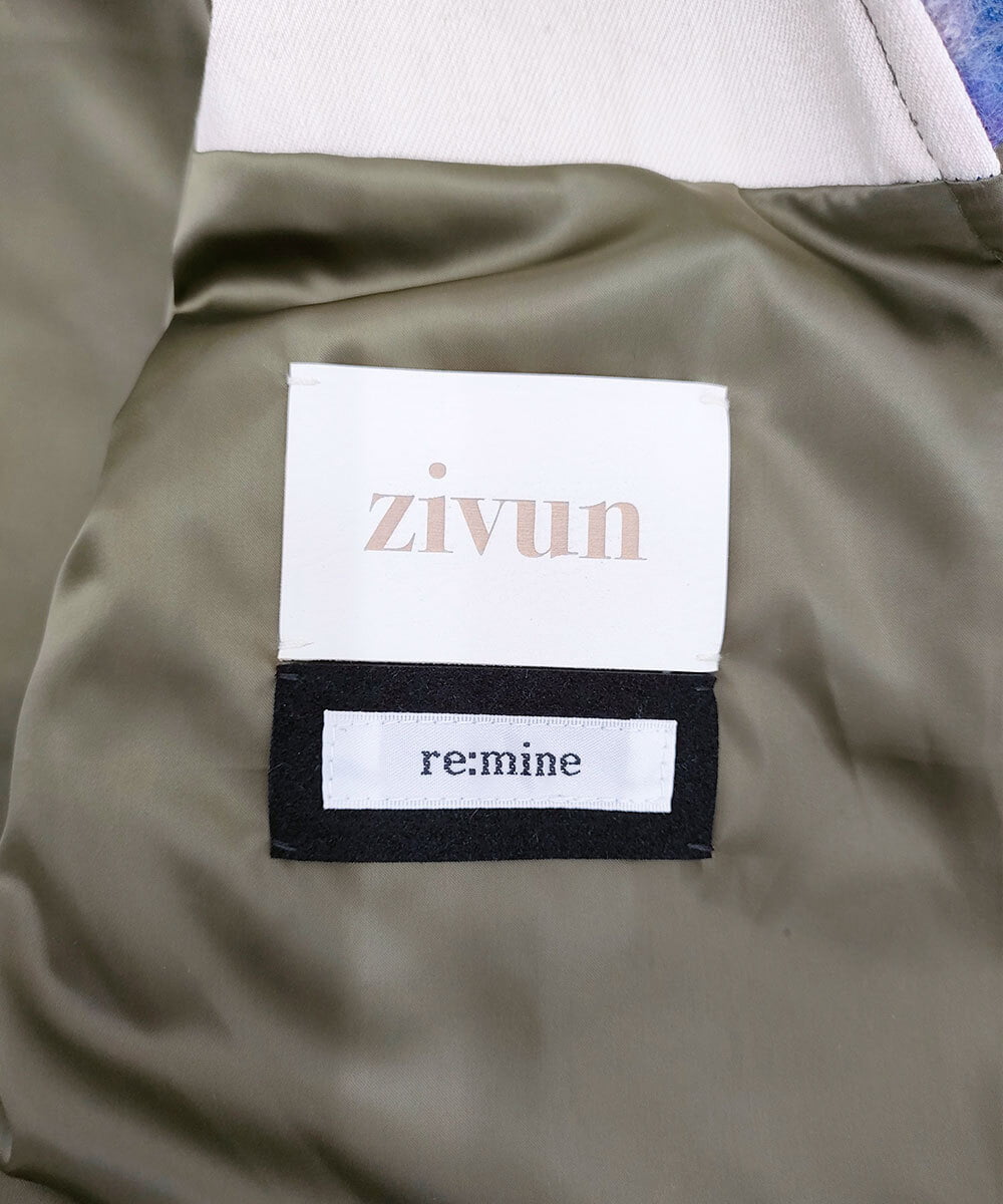 UCUAV55390 re:mine ZIVUNコラボ　再構築パッチワークジャケット カーキ