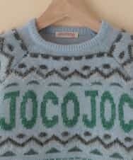 UHFAD08100 Jocomomola ninos ロゴラグランニット ライトブルー