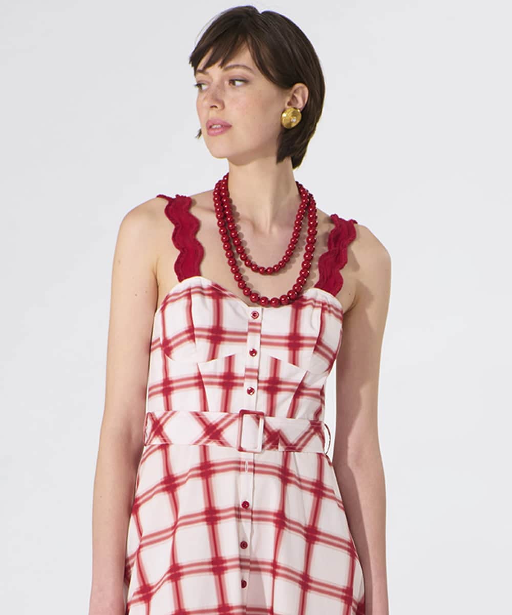 VY2GD02170 TARA JARMON(タラ ジャーモン) カラーポップネックレス レッド