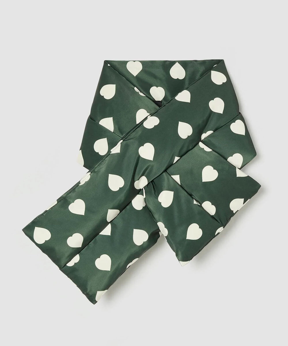 VY3AD03170 TARA JARMON(タラ ジャーモン) ポルカハートダウンマフラー カーキ