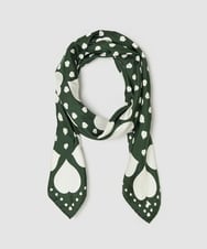 VY3AD03320 TARA JARMON(タラ ジャーモン) ハートプリントスカーフ カーキ