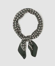 VY3AD06260 TARA JARMON(タラ ジャーモン) ハートドットプリントスカーフ カーキ