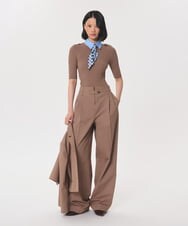 VY3AG06180 TARA JARMON(タラ ジャーモン) グラフィックブルームタイスカーフ ライトブルー